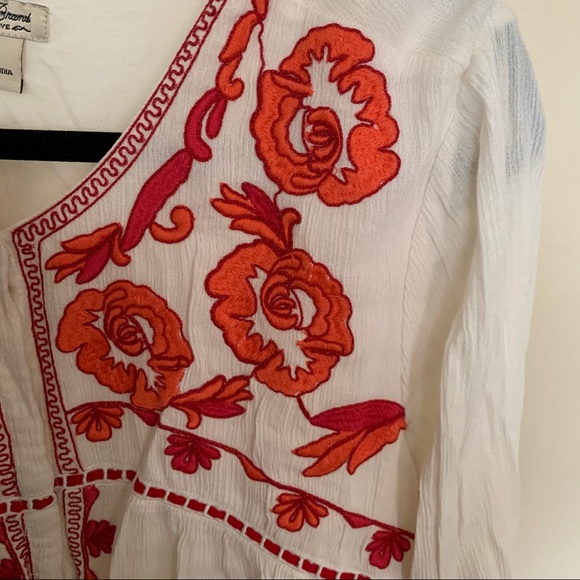 Lucky Brand Open Cardigan Kimono Floral Embroidery - Picture 3 of 3